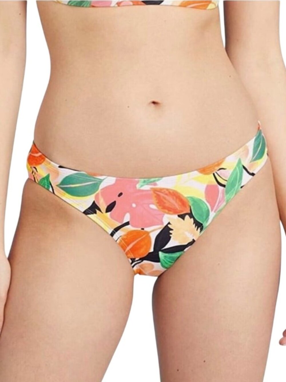 NWT Kona Sol™  Tropical Leaf Print Hipster Bikini Bottom Swimsuit Beach Vacation